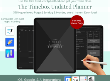 Dark Mode Timebox Undated Planner