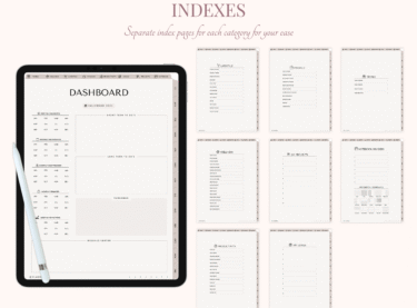 Indexes for planner categories