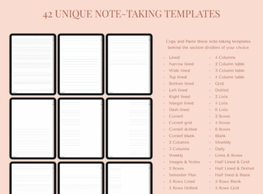 Note taking templates in 3 in 1