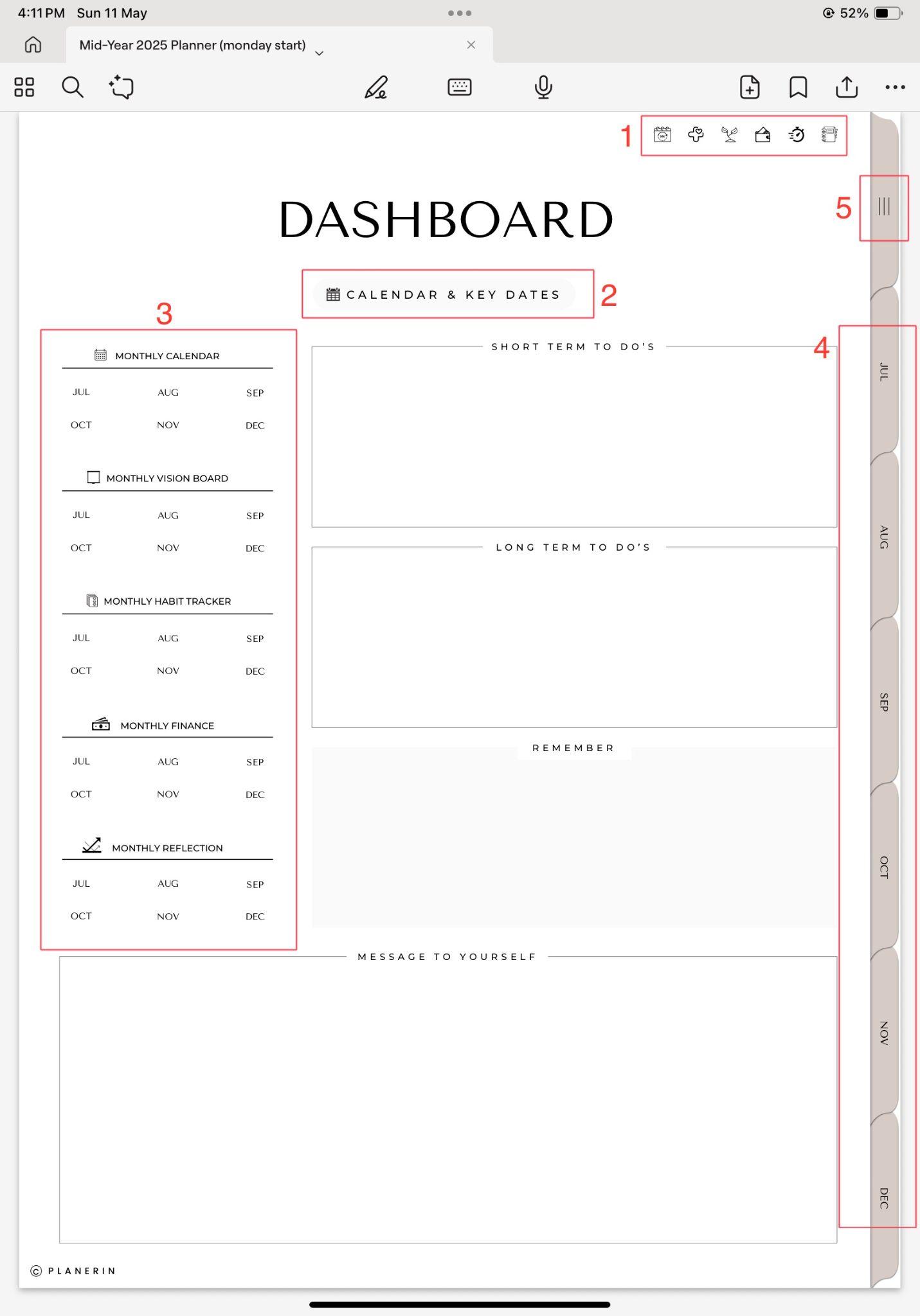 Mid year planner
