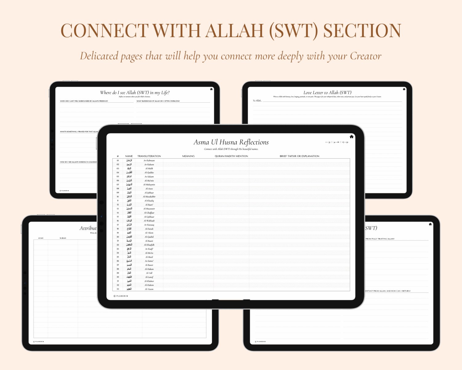 Quran Journal Connect With Allah Section
