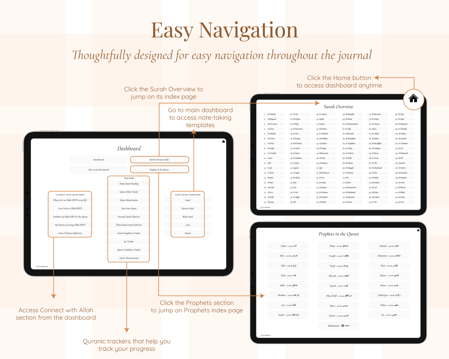 Quran Journal navigation