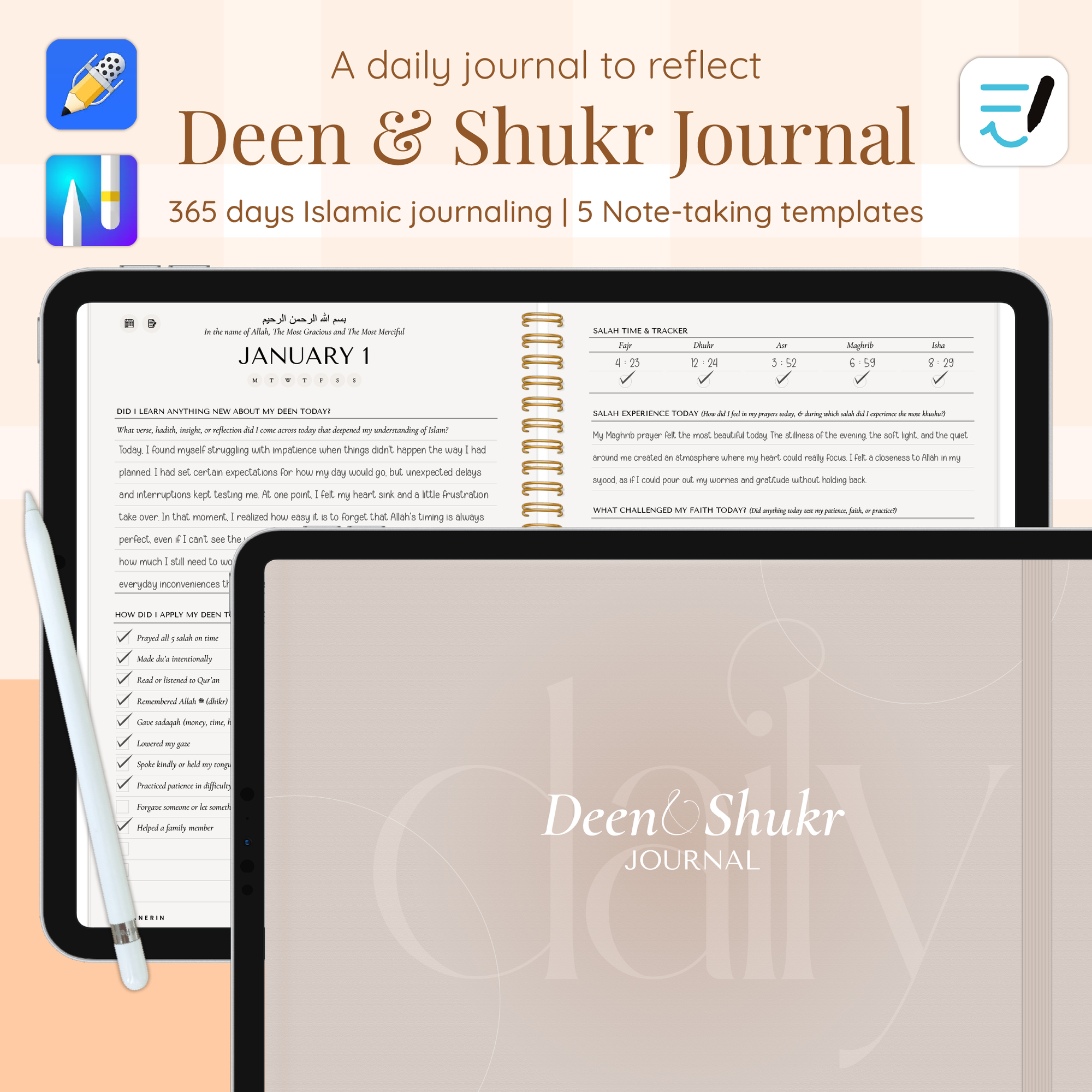 Daily Deen and Shukr Journal | Daily Islamic Journal | Islamic Digital Journal