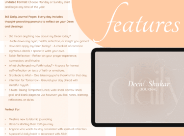 Features of Deen & Shukar Journal