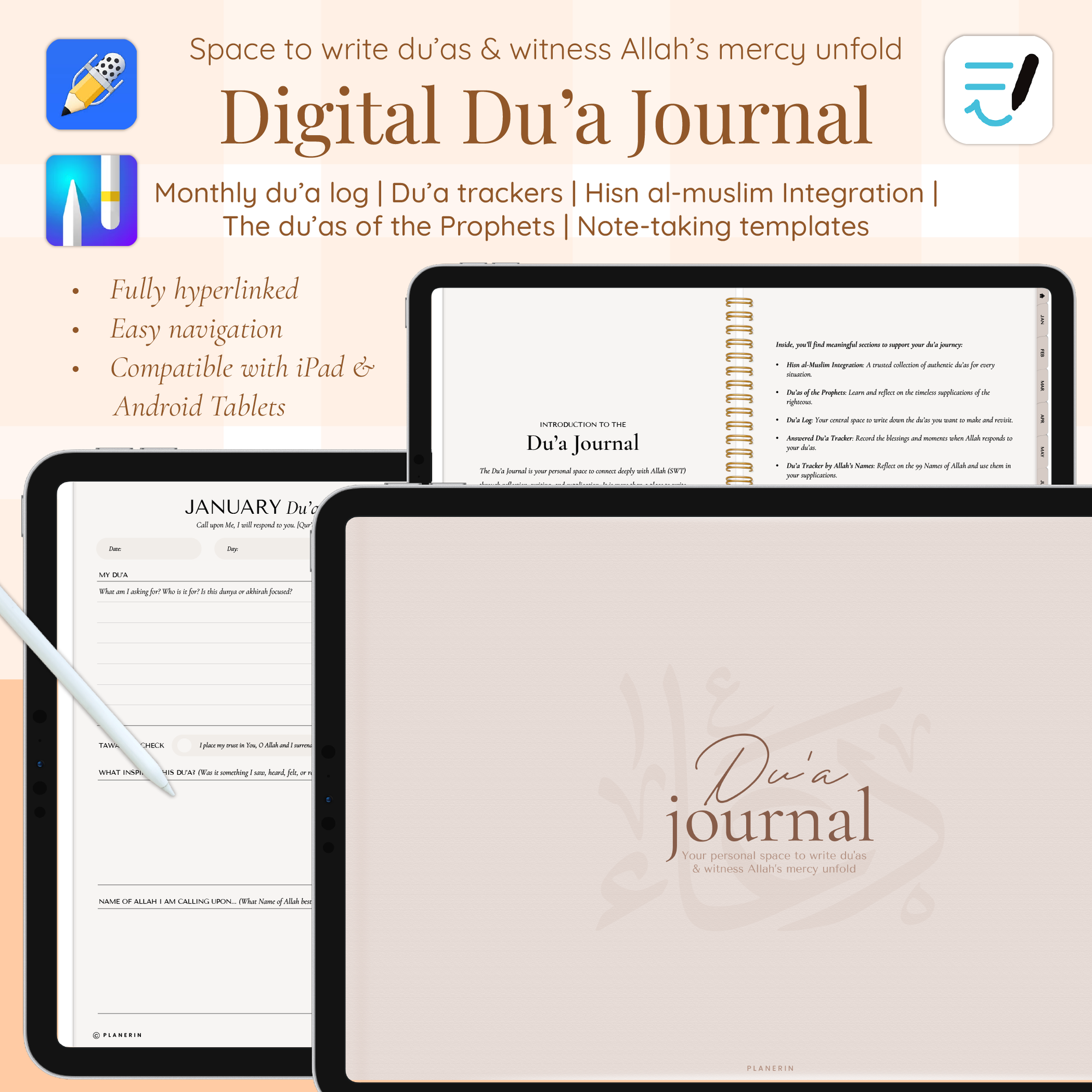 Digital Du'a Journal | Du'a Journal In Beige Mode