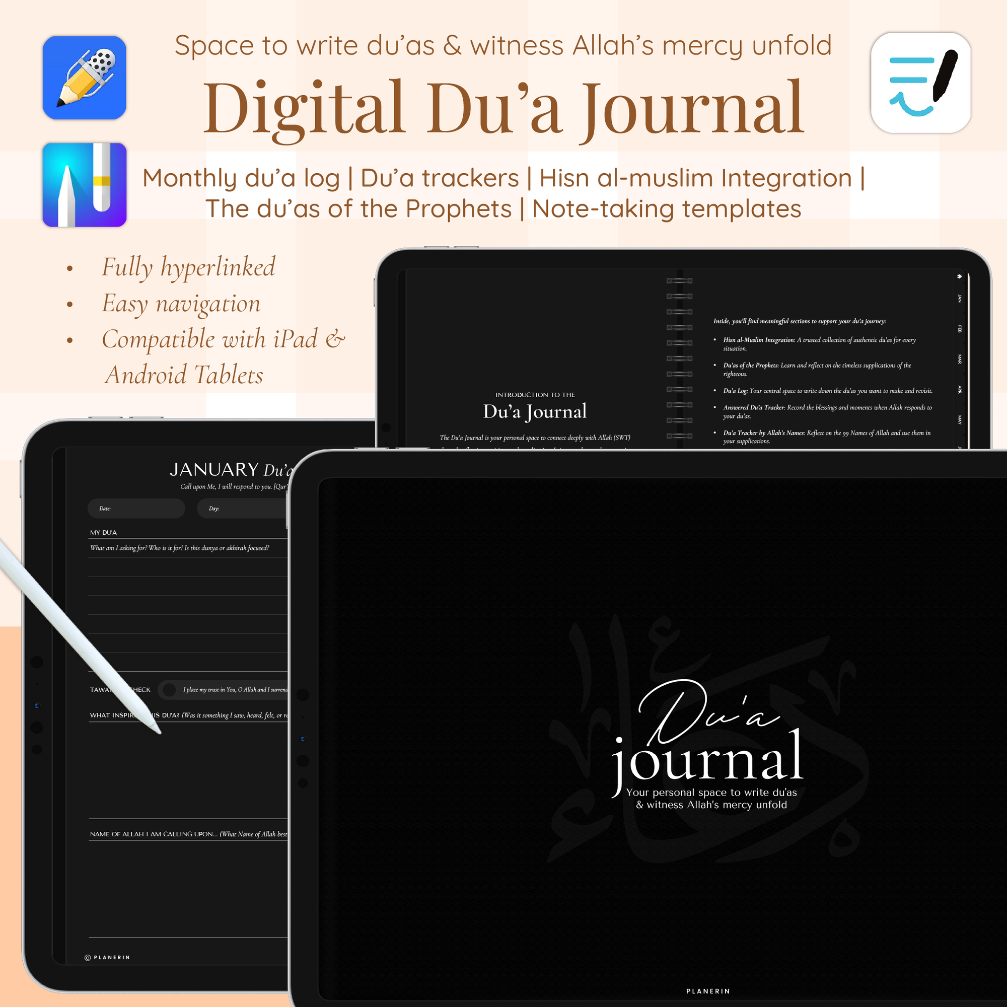 Digital Du'a Journal | Du'a Journal In Dark Mode