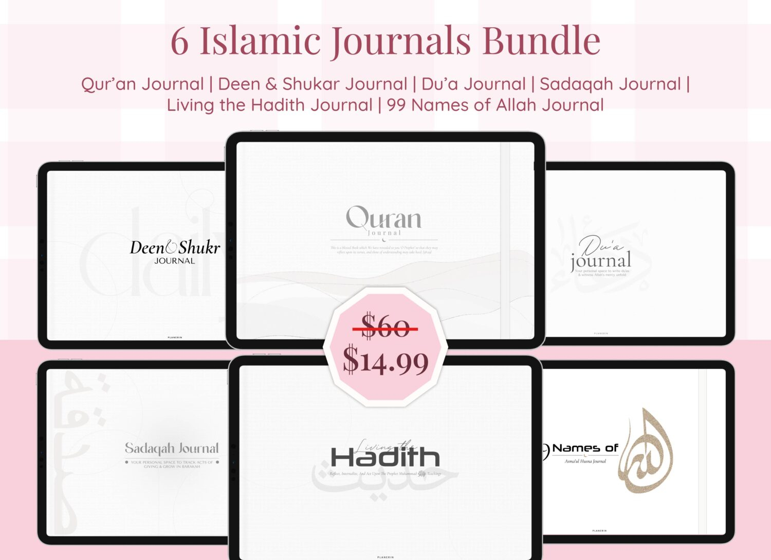 Bundle of 6 Digital Islamic Journals (White Theme)