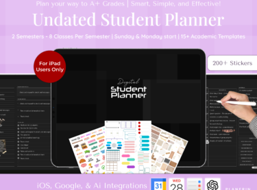 Digital Student Planner Dark Mode Edition