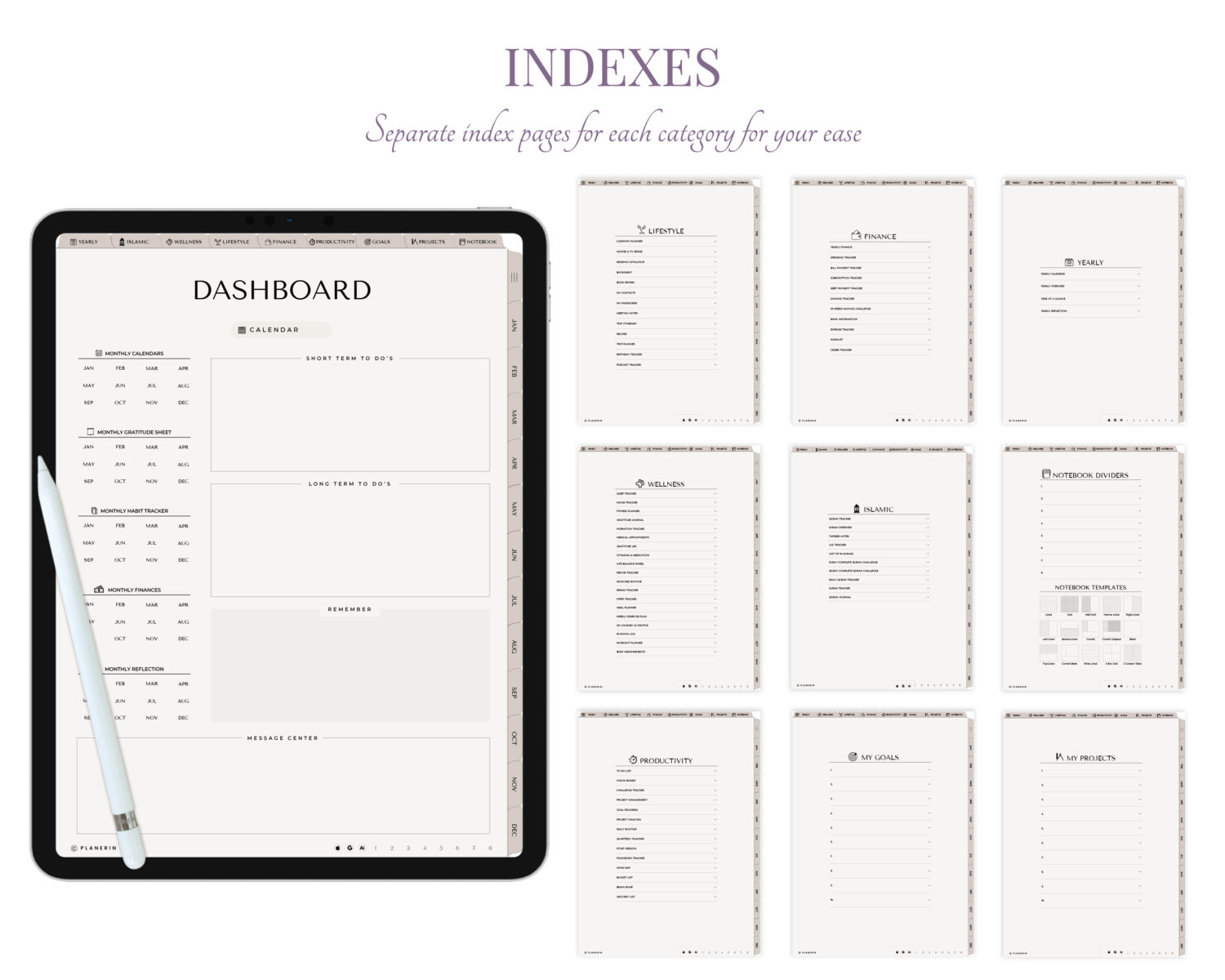 Indexes of Ultimate Muslim Digital Planner Indexes of Ultimate Muslim Digital Planner