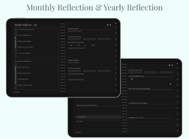 Monthly Reflection in Dark Mode Daily Gratitude Journal