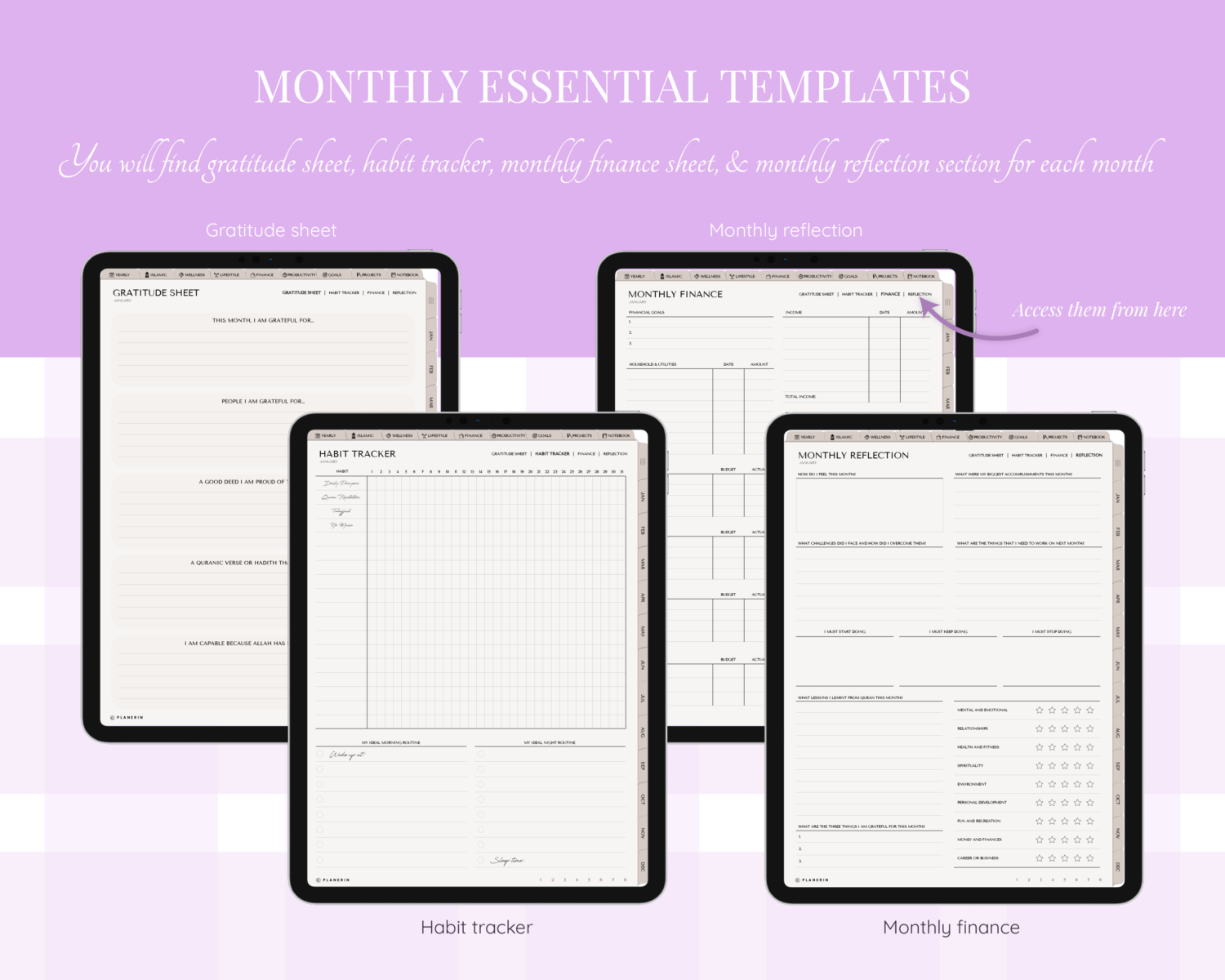 Monthly templates in Ultimate Muslim Digital Planner Monthly templates in Ultimate Muslim Digital Planner