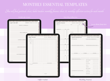 Monthly templates in Ultimate Muslim Digital Planner
