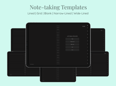 Note-taking templates in Dark Mode Daily Gratitude Journal