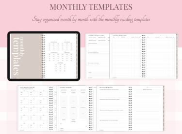 Reading Monthly Templates in reading journal