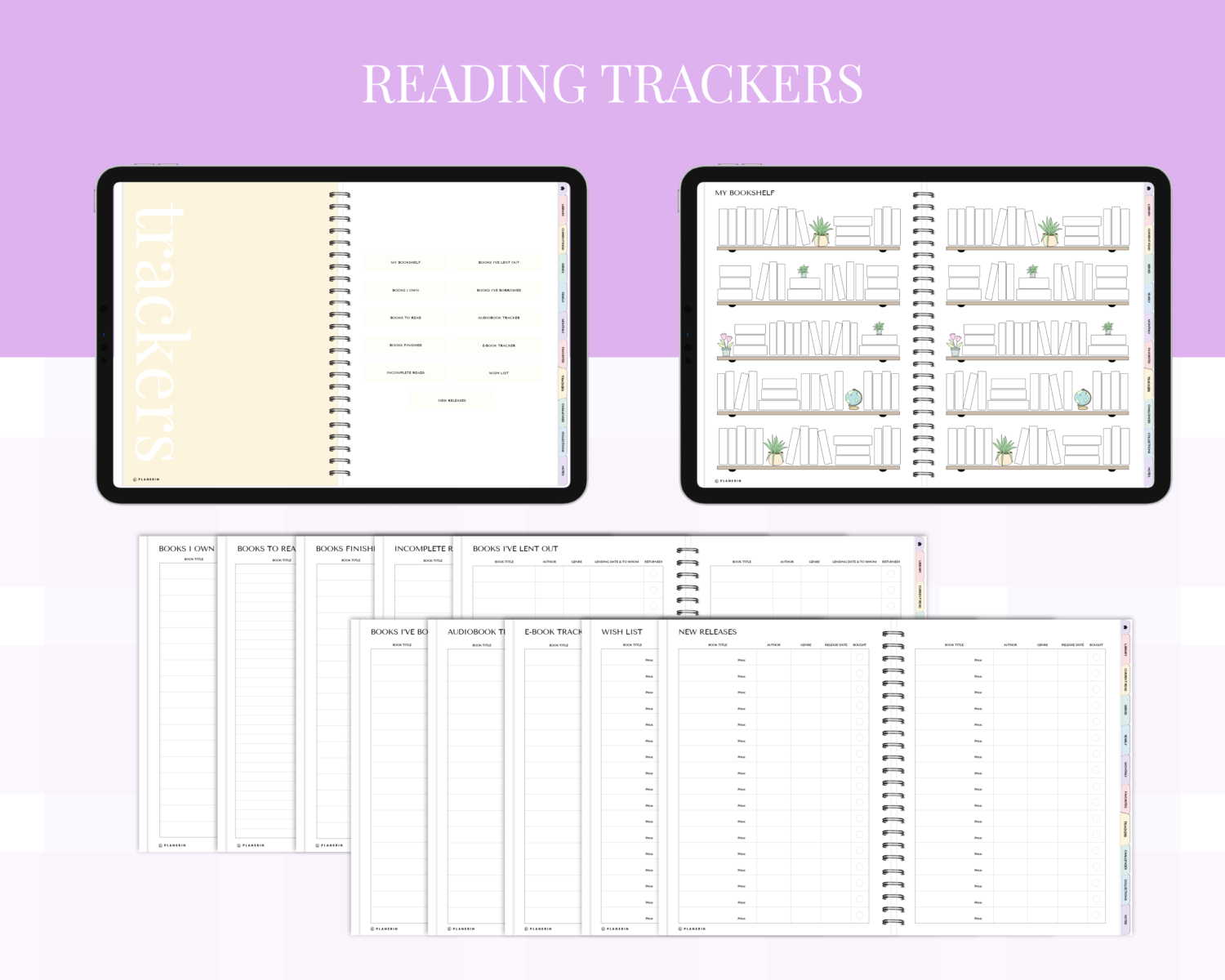 Reading trackers in My New reading season pastel edition
