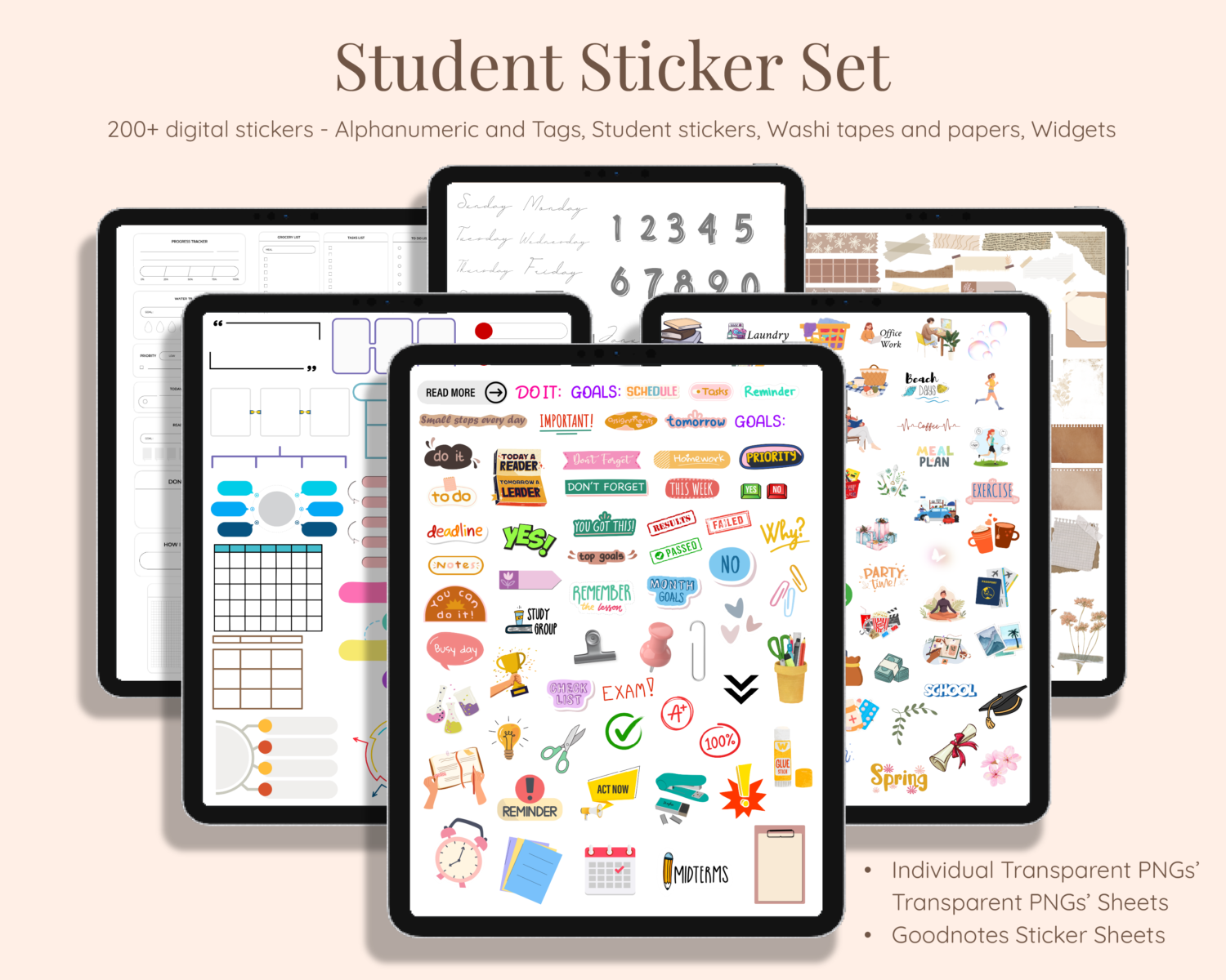Stickers with digital student planner