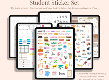 Stickers with digital student planner