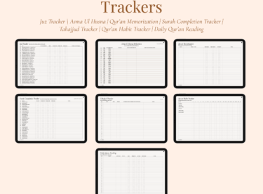 Trackers inside Ramadan Planner & Journal