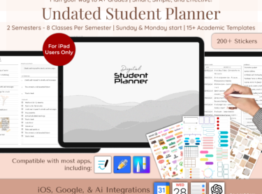Undated Digital Student Planner